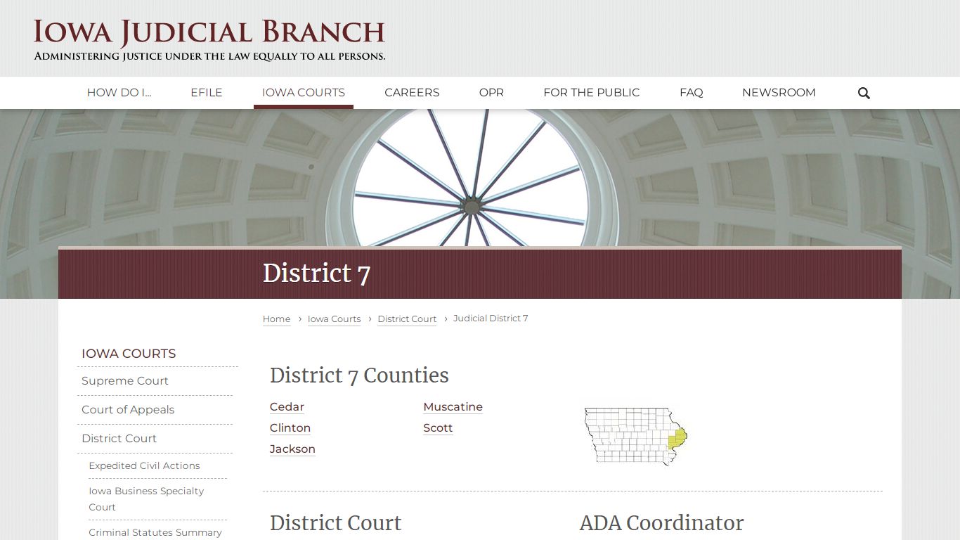 District 7 | Judicial District 7 | Iowa Judicial Branch